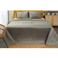 Набор текстиля для спальни Vip Camilla 240-260 (косичка, светло-серый)