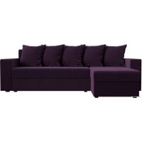 Угловой диван Лига диванов Дубай лайт правый 114147 (велюр фиолетовый)