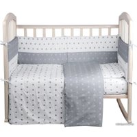 Бампер в кроватку Alis День и ночь со съемными чехлами (бязь, серый)