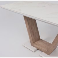 Кухонный стол Аврора Торонто 140-171.5x80 (камень белый Greys white/Ель умбра)