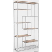 Стеллаж Hype Mebel Зиг-Заг-2 120x200 (белый/дуб галифакс натуральный)