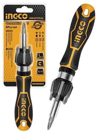 Набор отвертка с битами Ingco AKISD0808 (8 предметов)