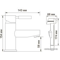 Смеситель с лейкой для биде Wasserkraft Main 4108