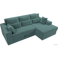 Угловой диван Mebelico Майами 15 114912 (правый, велюр, бирюзовый)