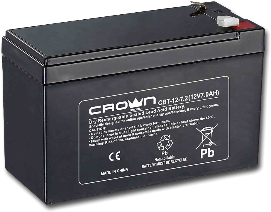 

Аккумулятор для ИБП CrownMicro CBT-12-7.2 (12В/7.2 А·ч)