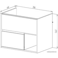  Viant Тумба под умывальник Люксембург Элина 75 VLUX75ELCH-T2YP (черный)