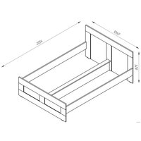 Кровать Mio Tesoro Сириус 120x200 2.02.04.180.3 (дуб сонома)
