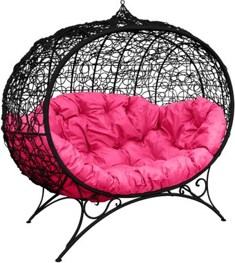 M-Group Улей на ножках 11220408 (черный ротанг/розовая подушка)