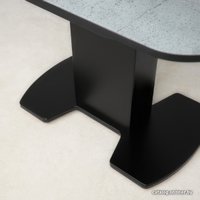 Кухонный стол Аврора Корсика стекло 120-151.5x80 (мрамор серый 12/черный)