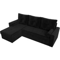 Угловой диван Лига диванов Верона лайт левый (велюр черный)