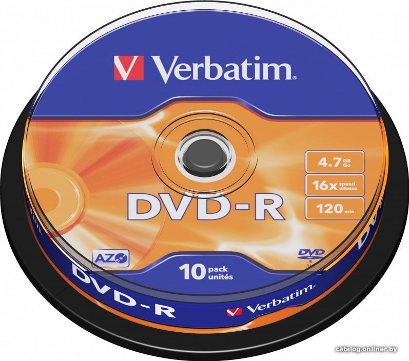 DVD-R диск Verbatim 4.7Gb 16x 43523 (10 шт.)