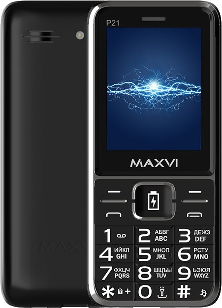 

Кнопочный телефон Maxvi P21 (черный)