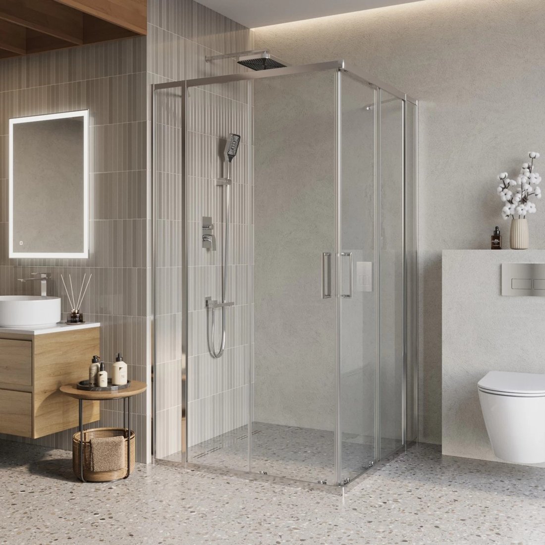 

Душевой уголок BelBagno LUCE-AH-21-125/80-C-Cr