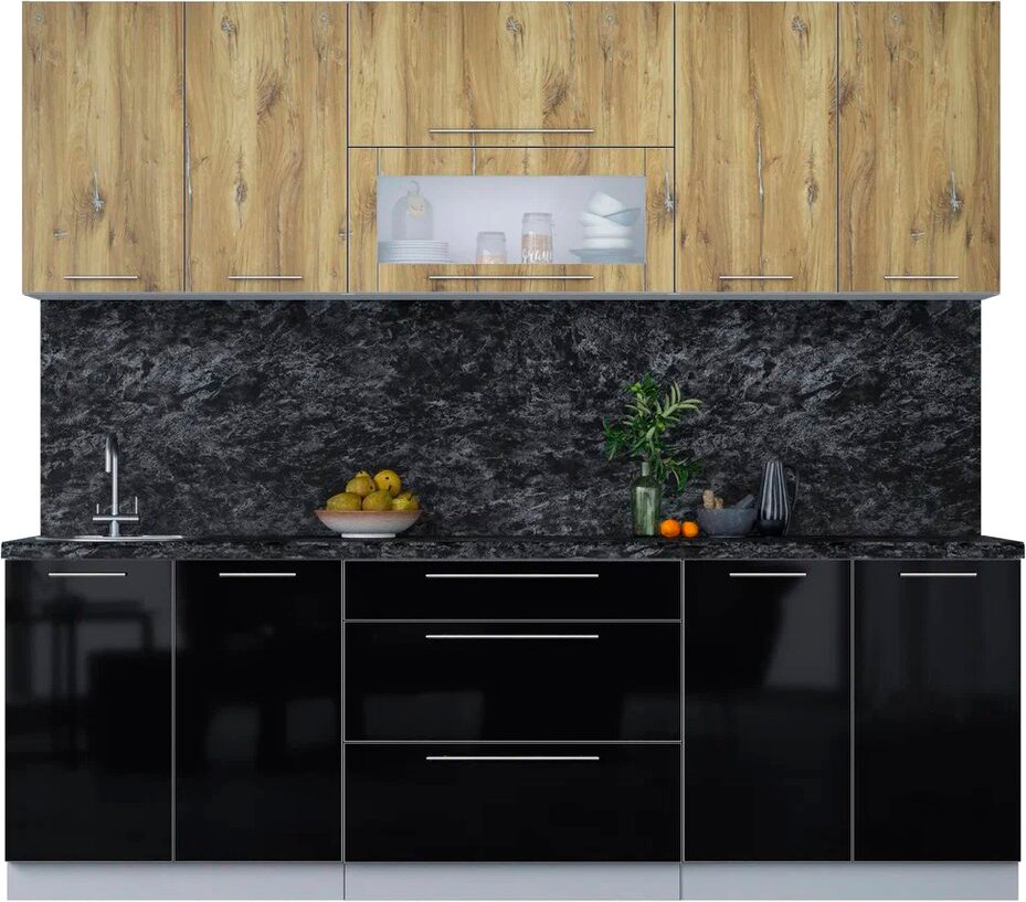 

Кухонный модуль Интерлиния Мила Пластик 2.4 В (дуб эпоксид/черный/кастилло темный)