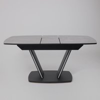 Кухонный стол Аврора Дрезден 1300-1615x800 (камень серый Greys grey/черный)