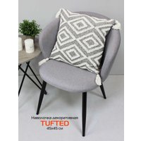 Чехол на подушку Matex Tufted ALEX-022 (молочный/серый)