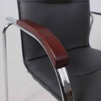 Офисный стул AksHome Samba Aks-1 (Pegasso темно-серый/подлокотники дерево темное)