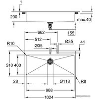 Кухонная мойка Grohe K800 120-S 102,4/51 1.0 31586SD1