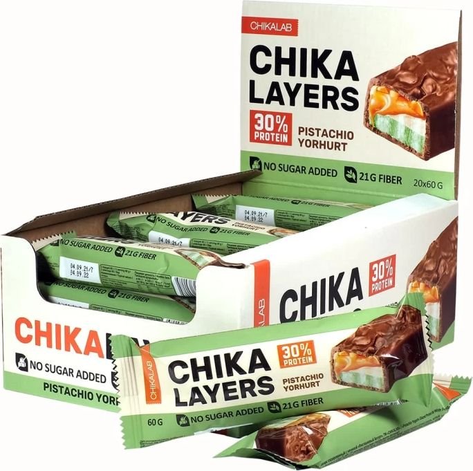 

Протеиновый батончик Chikalab Chika Layers (60 г, фисташковый йогурт)