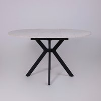 Кухонный стол Lepremo AV 1106 МДФ раздвижной D1000-1350x750 (Азул Оникс/черный)