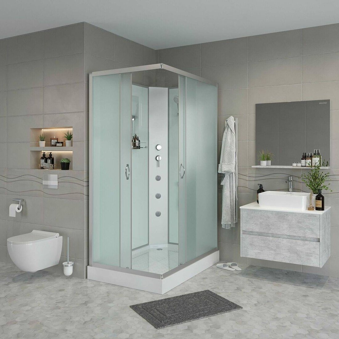 

Душевая кабина Niagara NG-43285-14QBKG 120x80x200