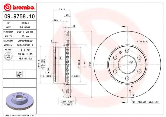

Brembo 09975810