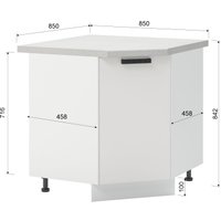 Шкаф напольный Mio Tesoro Пасадена ШНУ 850 угловой (белый/белый бриллиант)