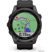 Умные часы Garmin Fenix 7S Sapphire Solar (серый карбон/черный)