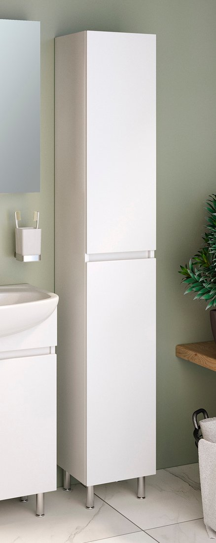 

Runo Шкаф-пенал для ванной Лада (напольный, белый)