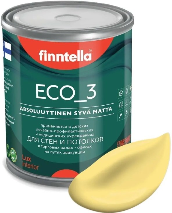 

Краска Finntella Eco 3 Wash and Clean Aurinko F-08-1-1-FL115 0.9 л (палевый)