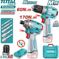  Total TOSLI240968 (шуруповерт, винтоверт, 2 АКБ, кейс)