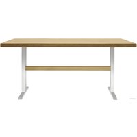 Кухонный стол Buro7 Двутавр 180 (классика, дуб натуральный/белый)