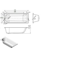Ванна Bonito Home Bora 170x70 BH-BO-801-170/St (с ножками)