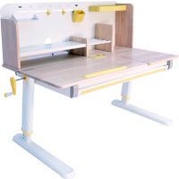 Ученический стол ErgoSmart Galeon с полкой (беленая гевея)