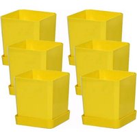 Горшок Чипполино АРТ0336 с индивид. поддоном и выдвижным дном (0.5 л, 10 шт, желтый)