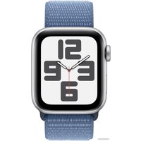 Умные часы Apple Watch SE 2 40 мм (алюминиевый корпус, серебристый/грозовой синий, нейлоновый ремешок)