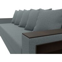 Диван Лига диванов Дубай Лайт полки справа 132282 (рогожка Амур 07 серый)