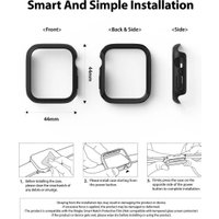 Чехол Ringke Slim для Apple Watch Se3/Se2/Se/6/5/4 44mm Clear(1шт) + Black(1шт)