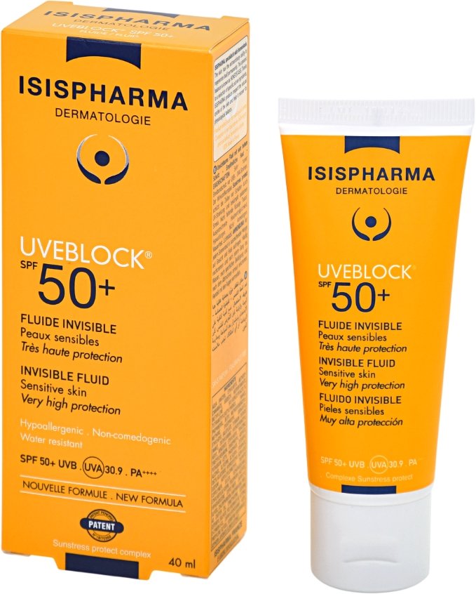 

ISISPHARMA Uveblock fluide invisible Флюид с очень высокой степенью защиты от солнечного излучения 40 мл