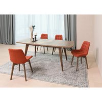 Кухонный стол Виста Бергамо 90x160/201 (дуб олово/дуб олово)