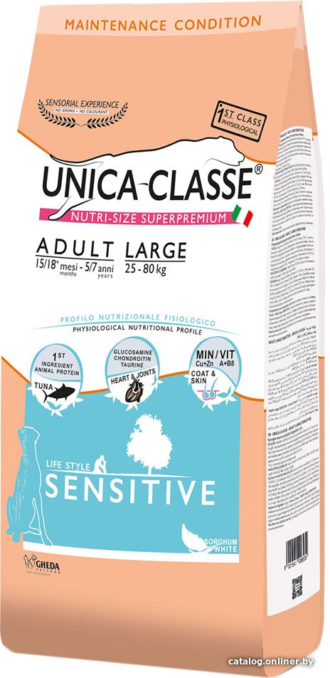 Сухой корм для собак Unica Classe Maintenance Condition Adult Large Sensitive Tuna 12 кг