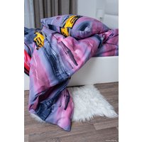 1.5-спальный комплект постельного белья Миланика Дрифт 1.5сп подростковый с наволочкой 70x70 (бязь)