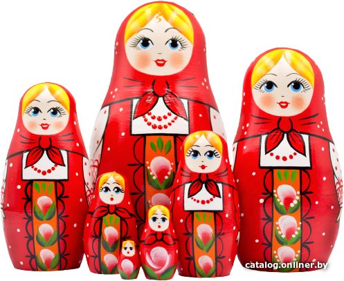Развивающая игра Брестская Фабрика Сувениров В красном платке и сарафане с орнаментом (набор 7 шт)