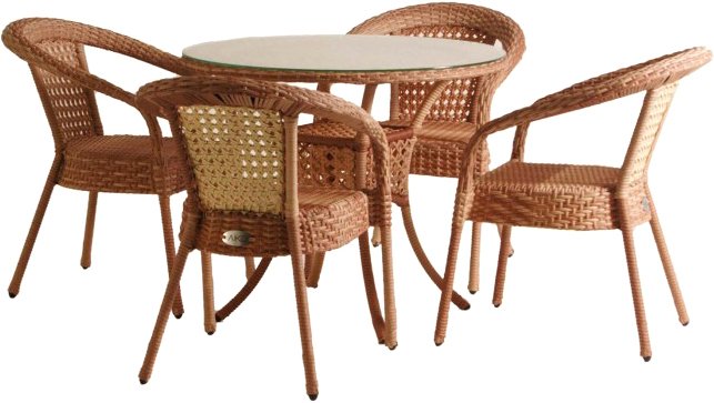 

Обеденная группа Aiko Rattan Deco 7035П круглый (бежевый)
