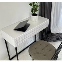 Консольный стол Shtabe Simple 7011 эко (травертин/белый/черный)