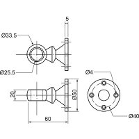 Держатель для рейлинга Tris 992 д.25 (черный)
