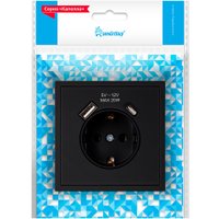 Розетка SmartBuy Капелла SBE-09b-16-S1-USB