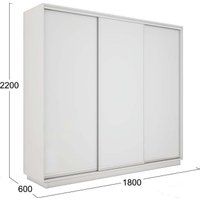 Шкаф-купе Трия Румер-2 СШК 3.180.60-11.11.11 3-х дверный (белый снег/белый снег)