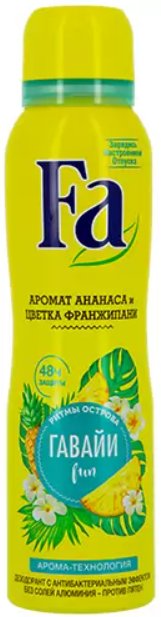 

Дезодорант-спрей Fa Ритмы острова Гавайи. Аромат ананаса и цветка франжипани 150 мл