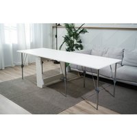 Стол-книга Stoloff Мечта 2280x850 (белый, опоры складные, углы прямые с роликами и ручками)